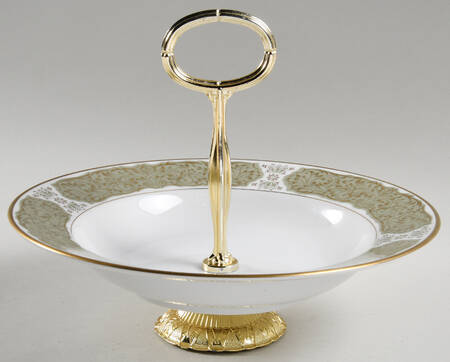 Chantilly (Gold Trim) 6"-7" Handled Footed Nut Dish HC