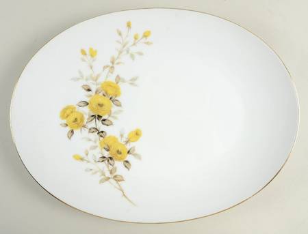 Charlote (Gold Trim) 13" Oval Serving Platter