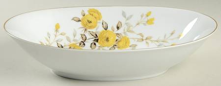 Charlote (Gold Trim) 10" Oval Vegetable Bowl