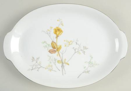 Charlote (Platinum Trim) 12" Oval Serving Platter
