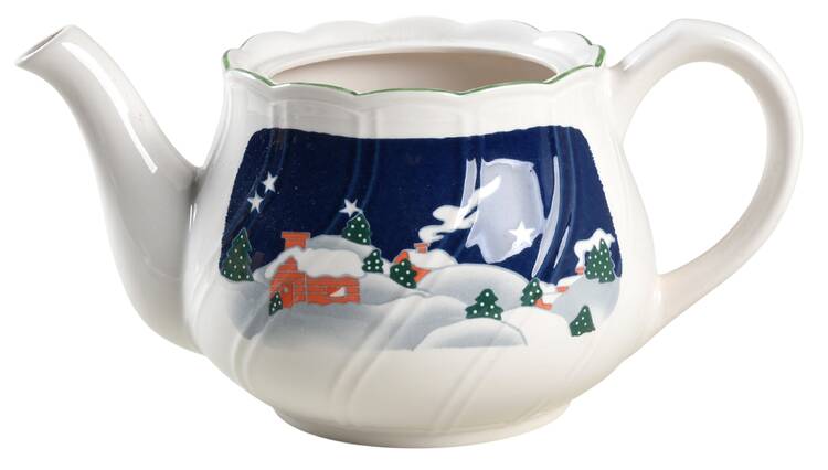 Christmas Eve (Swirl Edge) Teapot No Lid