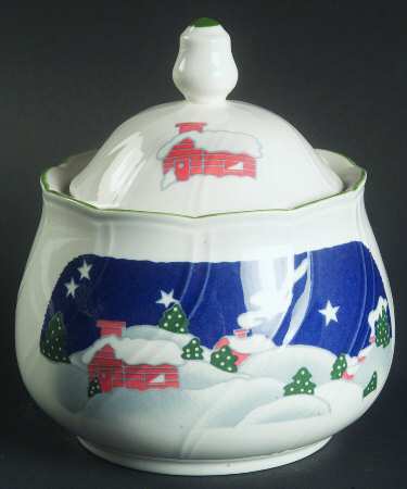 Christmas Eve (Swirl Edge) Sugar Bowl & Lid