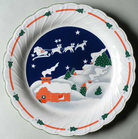 Christmas Eve (Swirl Edge) 12" Chop Plate (Round Platter)