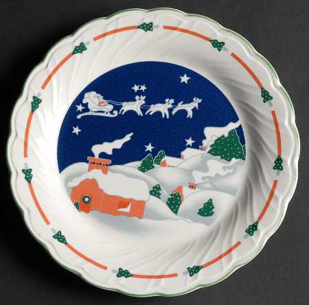 Christmas Eve (Swirl Edge) Salad Plate