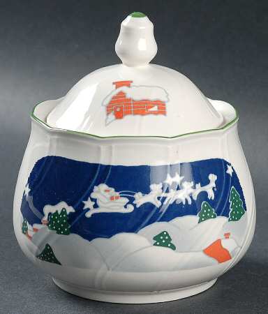 Christmas Eve (Smooth Edge) Sugar Bowl & Lid