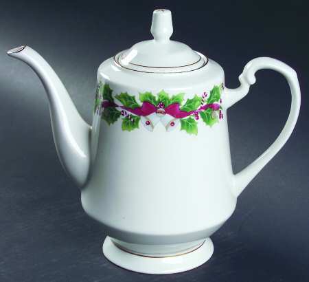 Christmas Holly Coffee Pot & Lid