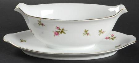 Chintz Gravy Boat with Attached Underplate