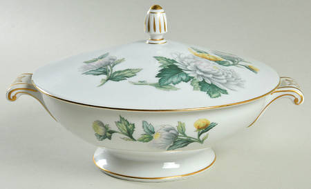 Chrysanthemum (Rim) 10" Oval Vegetable Bowl