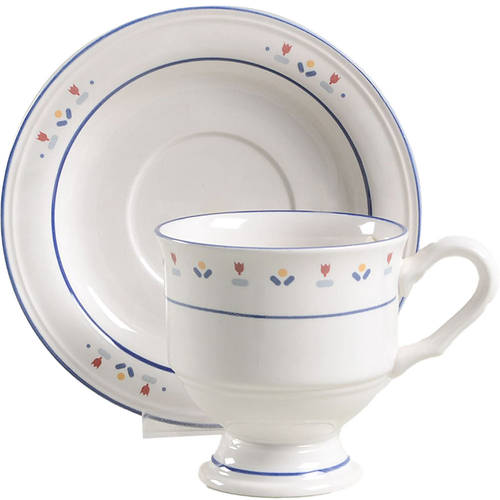 Country Borders Footed Cup & Saucer Set
