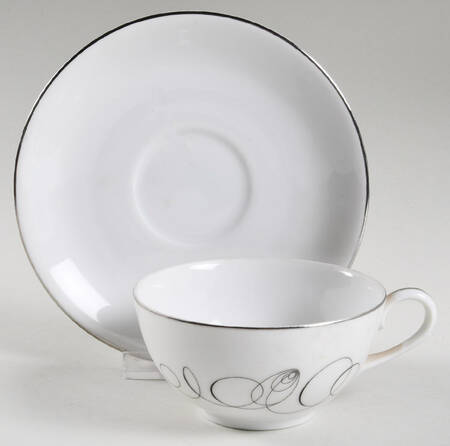 Contemporary Flat Cup & Saucer Set