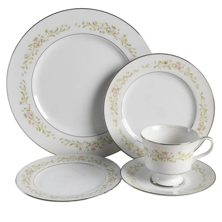 Cotillion Pink Green Floral 5 Piece Place Setting