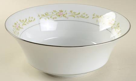 Cotillion Pink Green Floral 9" Round Vegetable Bowl