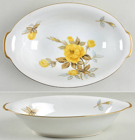 Cotillion Yellow Rose (Coupe) 10" Oval Vegetable Bowl
