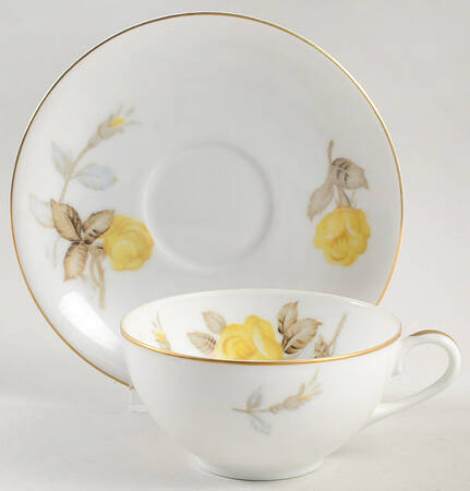 Cotillion Yellow Rose (Coupe) Flat Cup & Saucer Set