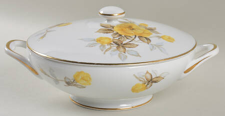 Cotillion Yellow Rose (Coupe) Round Covered Vegetable