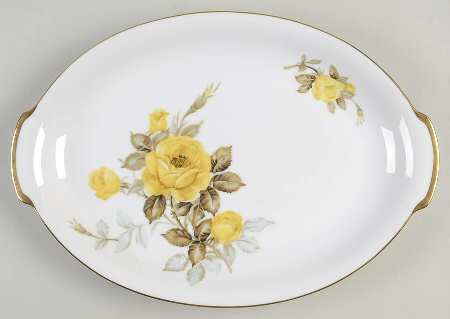 Cotillion Yellow Rose (Coupe) 14" Oval Serving Platter