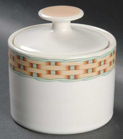 Country Wicker Sugar Bowl & Lid