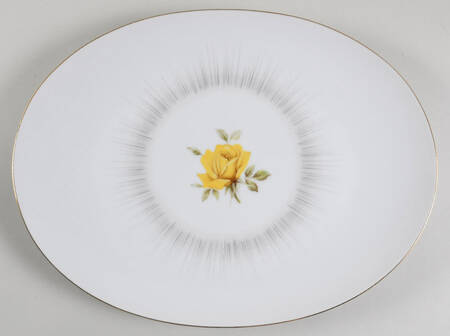 Dawn (Gold Trim) 13" Oval Serving Platter