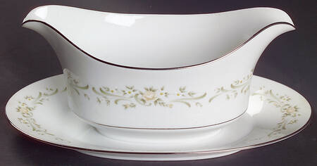 Debutante Gravy Boat with Attached Underplate by Sango