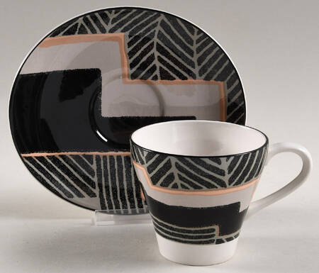 Dimension Black Flat Cup & Saucer Set