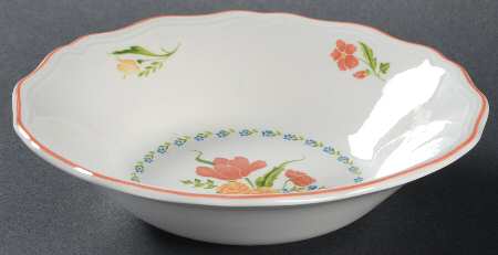 Dijon (Inner Blue Floral Ring) Coupe Soup Bowl