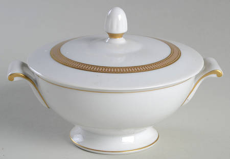 Empress (White with Gold Design) Sugar Bowl & Lid