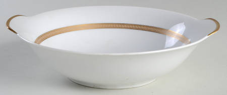Empress (White with Gold Design) 9" Round Vegetable Bowl