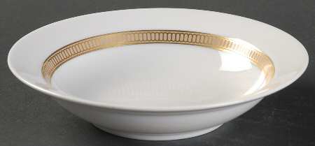 Empress (White with Gold Design) Rim Fruit/Dessert (Sauce) Bowl