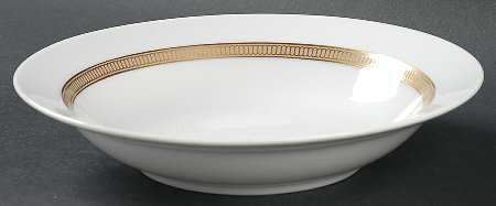 Empress (White with Gold Design) Rim Soup Bowl