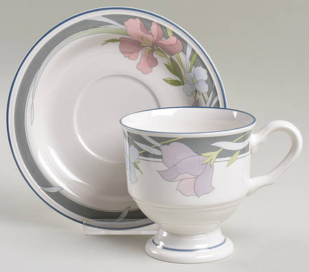 Evening Song Footed Cup & Saucer Set