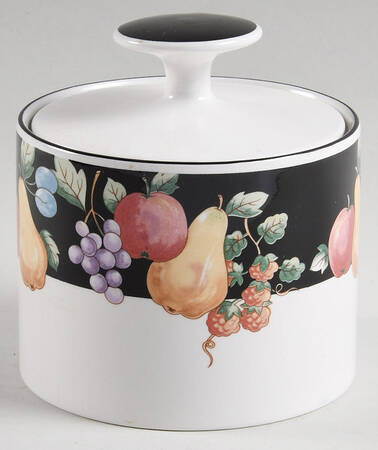 Fanciful Fruit Sugar Bowl & Lid