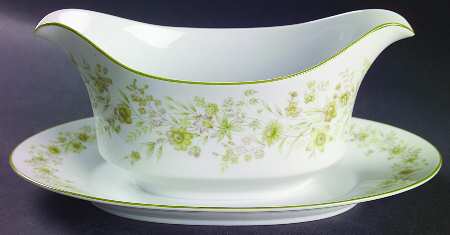 Field Flowers Gravy Boat with Attached Underplate by Sango