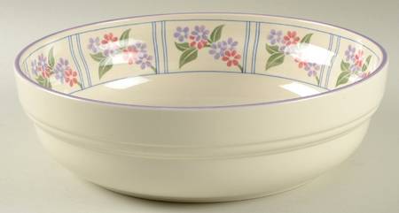 Flower Border 9" Round Vegetable Bowl