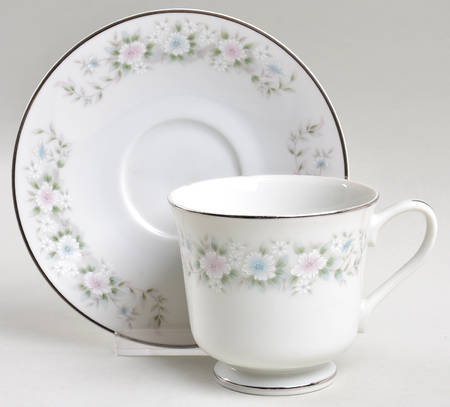 Flower Garden Footed Cup & Saucer Set