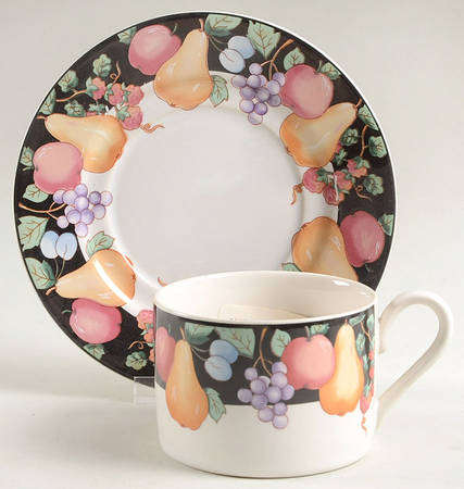 Fruit Fantasy Flat Cup & Saucer Set