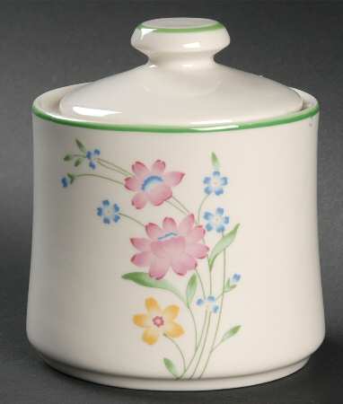 Fresh Flowers Sugar Bowl & Lid