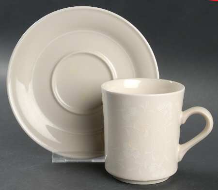 Fresh Flowers White Flat Cup & Saucer Set