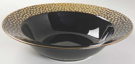 Gold Dust Black 10" Round Vegetable Bowl