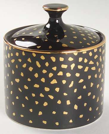 Gold Dust Black Sugar Bowl & Lid