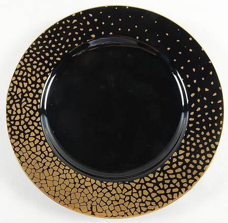 Gold Dust Black 12" Chop Plate (Round Platter)