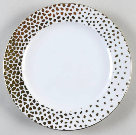 Gold Dust White Salad Plate