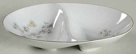 Golden Pine 11" Oval Divided Vegetable Bowl