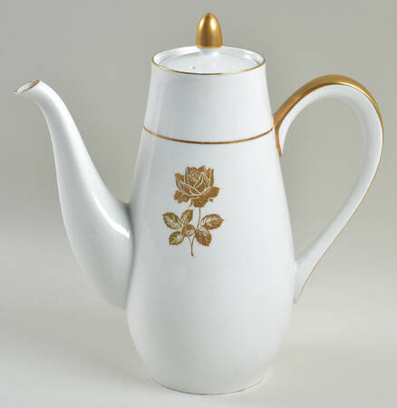 Gold Rose Coffee Pot & Lid