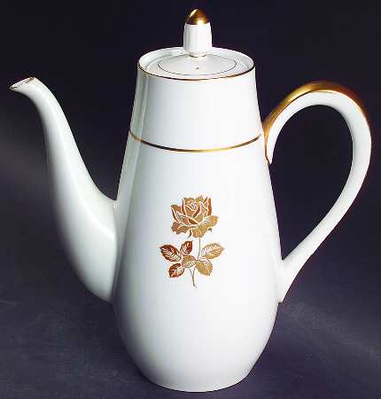 Gold Rose Coffee Pot & Lid