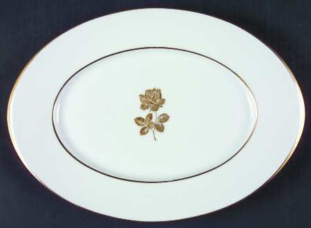 Gold Rose 12" Oval Serving Platter
