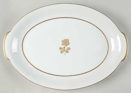 Gold Rose 16" Oval Serving Platter