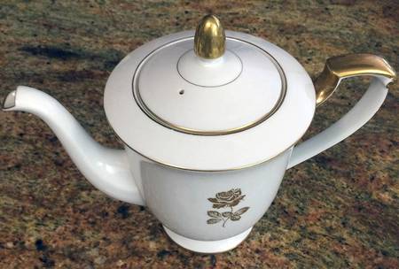 Gold Rose Coffee Pot & Lid
