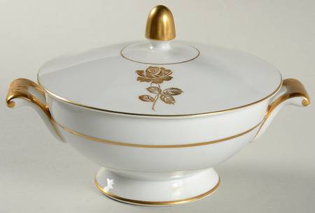 Gold Rose Sugar Bowl & Lid
