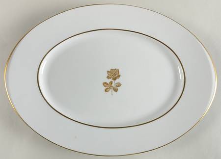 Gold Rose 16" Oval Serving Platter
