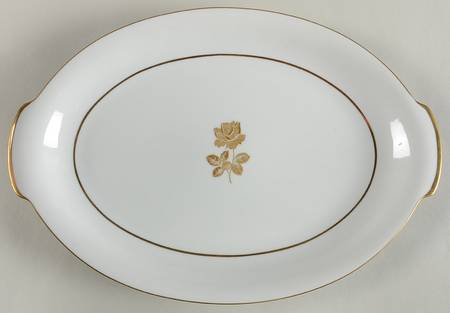 Gold Rose 14" Oval Serving Platter